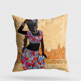 Aberto Design Cojín Multicolor 43 x 43 cm con Relleno de Silicona